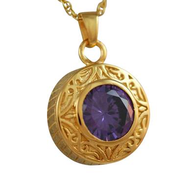 Round Purple Antique Keepsake Pendant IV